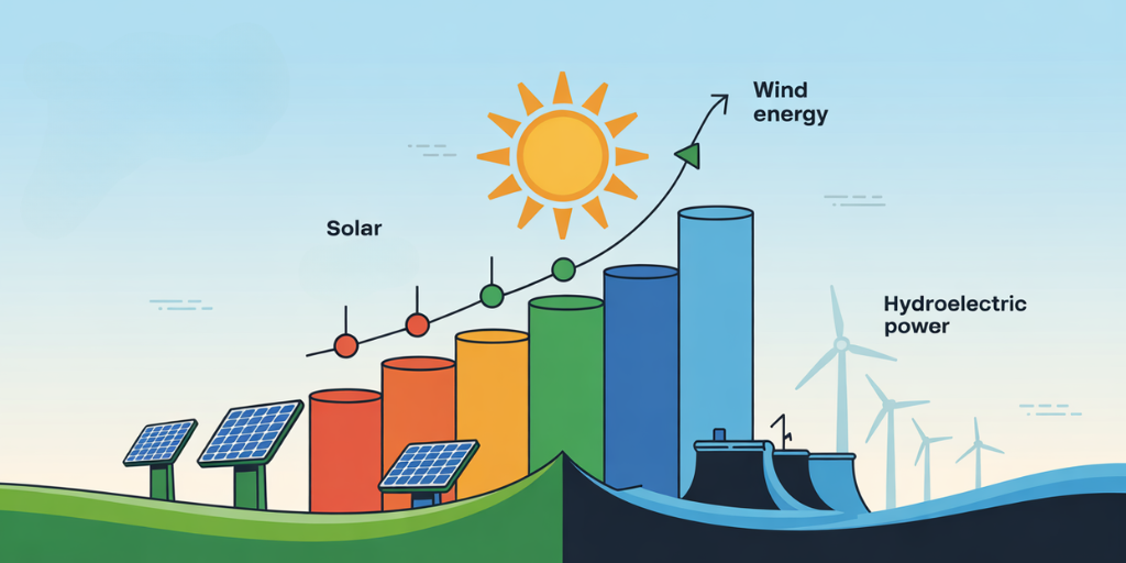 Geração solar e eólica ganham espaço em 2024, enquanto hidrelétricas perdem participação