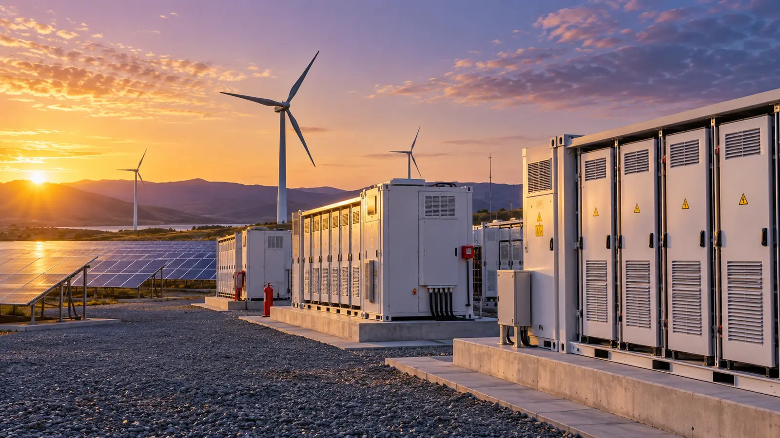 Sistema de armazenamento de energia em baterias junto a fontes solar e eólica